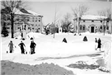 Old photo of people shoveling snow