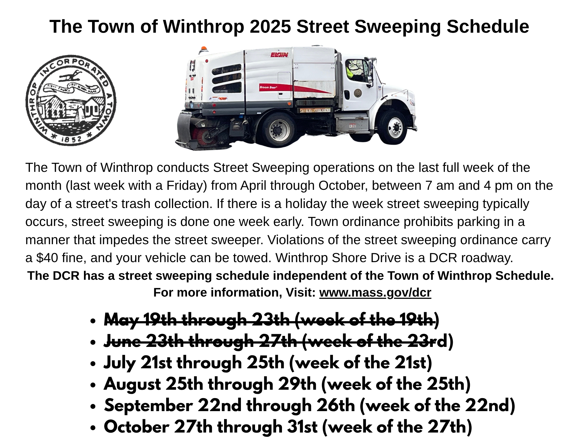 July 2025 street sweeping