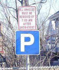 Parking Sign - All Vehicles Must be Removed by 7 am After Snow Event