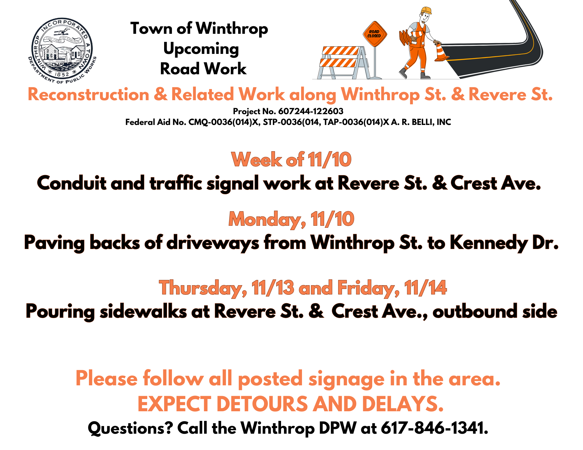 Revere St Corridor UPDATE week of  11/10/25