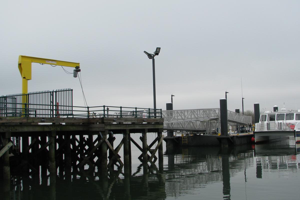 Loading dock from the water