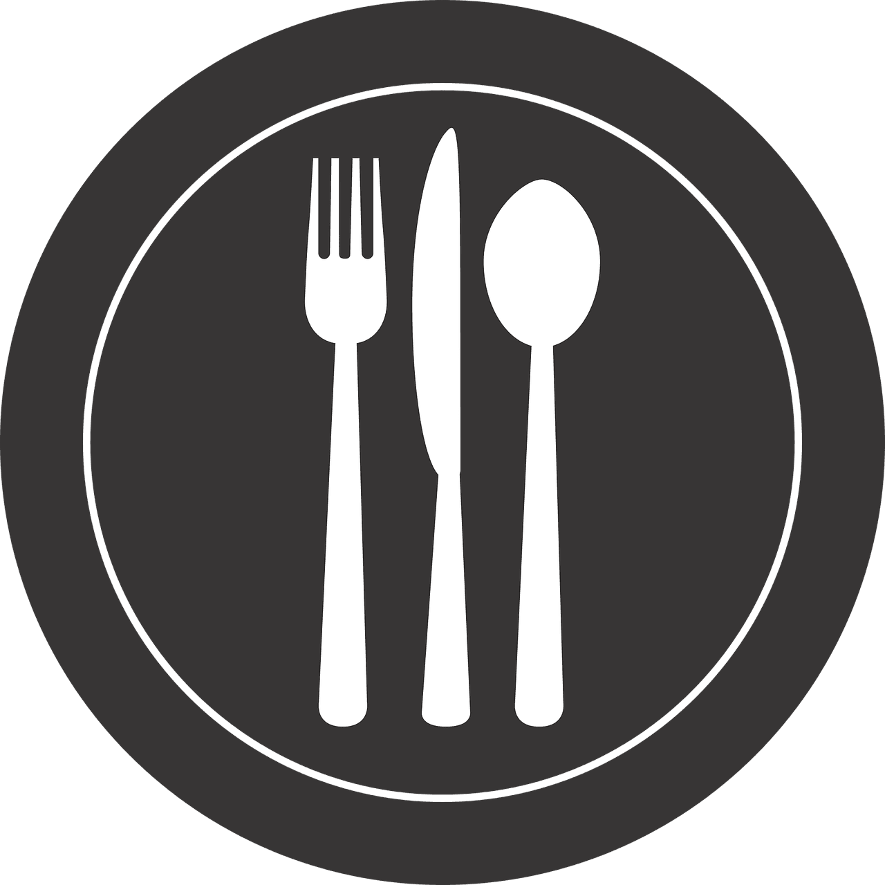 Illustration of a plate with silverware